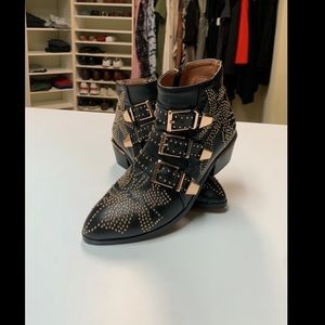 Black Studded Ankle Boots Size 8